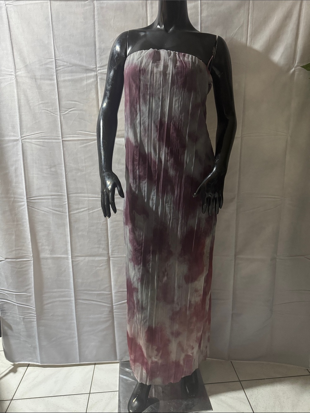 Zara Strapless Tie-Dye Maxi Dress in Mauve and gray - Picture 3 of 7